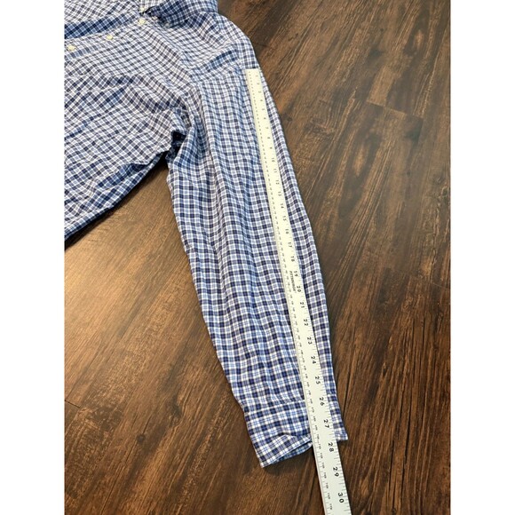 Polo Ralph Lauren 3XLT Plaid Cotton Long Sleeve Button Down Shirt Blue Pony - Picture 7 of 10